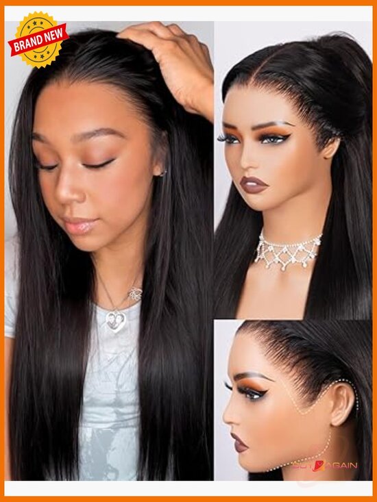 13x6 Lace Front Wig Human Hair 210% Density Glueless Pre-Plucked 20 inch